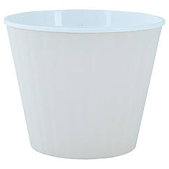 Вазон Ібіс круглий подвійний 13х11,2 см 0,86 л біла троянда-білий Алеана