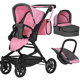 Коляска для ляльок 3 в 1 Carrello Magia 9636 Pink Рожевий