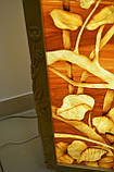 Дерев'яна підлогова лампа "Весна" Торшер світильник з художньою різьбою з масиву дерева, фото 4