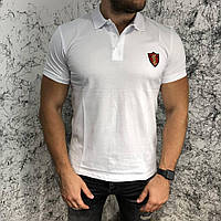 Поло YSL Cotton Polo Pique Band White