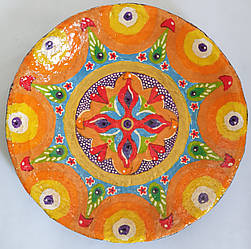 Декоративна тарілка із глини  "Щастя України" діаметром 28 см