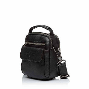 Чоловіча сумка шкіряна барсетка Bags4life 6091А чорна, фото 2