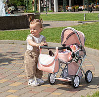 Коляска для ляльок з сумкою Carrello Unica 9346 Pink Рожевий