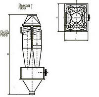Циклон типа ЦН 11-800*4СП