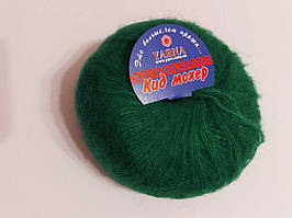 Італійська пряжа для в'язання Кід Мохер Ярна Італия 25 грам, 250 м Мохер 70 % Нейлон 30 зелений