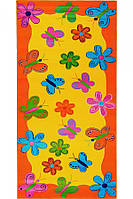 Детский ковер baby 2057 бабочки с цветочками 0.8х1.5