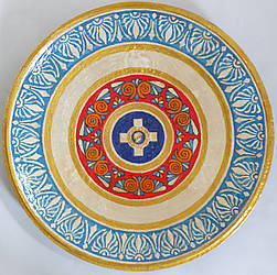 Декоративна тарілка із глини  "АФІНИ  золото" діаметром 42 см