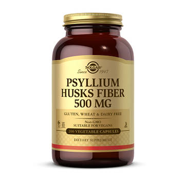 Лушпиння подорожника (Plantago ovata) Solgar Psyllium Husk Fiber 500 mg (200 veg caps)