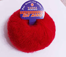 Італійська пряжа для в'язання Кід Мохер Ярна Італия 25 грам, 250 м Мохер 70 % Нейлон 30 червоний