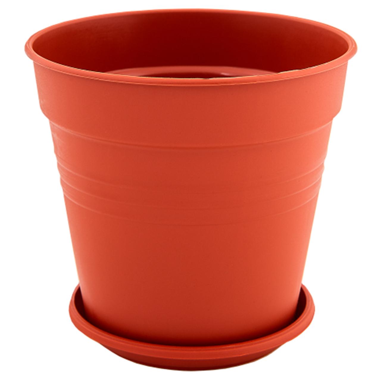 Вазон Глорія круглий з підставкою 14х14.5 см 1.6 л теракот Алеана, фото 1