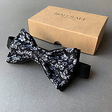 Краватка-метелик I&M Craft чорний в білі квіточки (0102110)