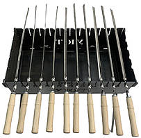 Складаний мангал валіза 3 мм.+ 10 шампурів у подарунок Затискач