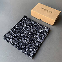 Нагрудний платок I&M Craft чорний з білими квіточками (011168P)