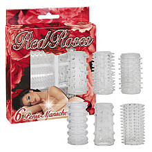 Набір із 6 насадок для пеніса Red Roses 6 Penis-Manschetten