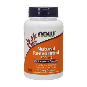 Натуральний антиоксидант ресвератрол Нау Фудс / Now Foods Natural Resveratrol 200 mg (120 veg caps)