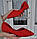 Розміри 36 та 37  Жіночі червоні балетки з еко-замші з гострим носком, низький хід, фото 3