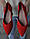 Розміри 36 та 37  Жіночі червоні балетки з еко-замші з гострим носком, низький хід, фото 8