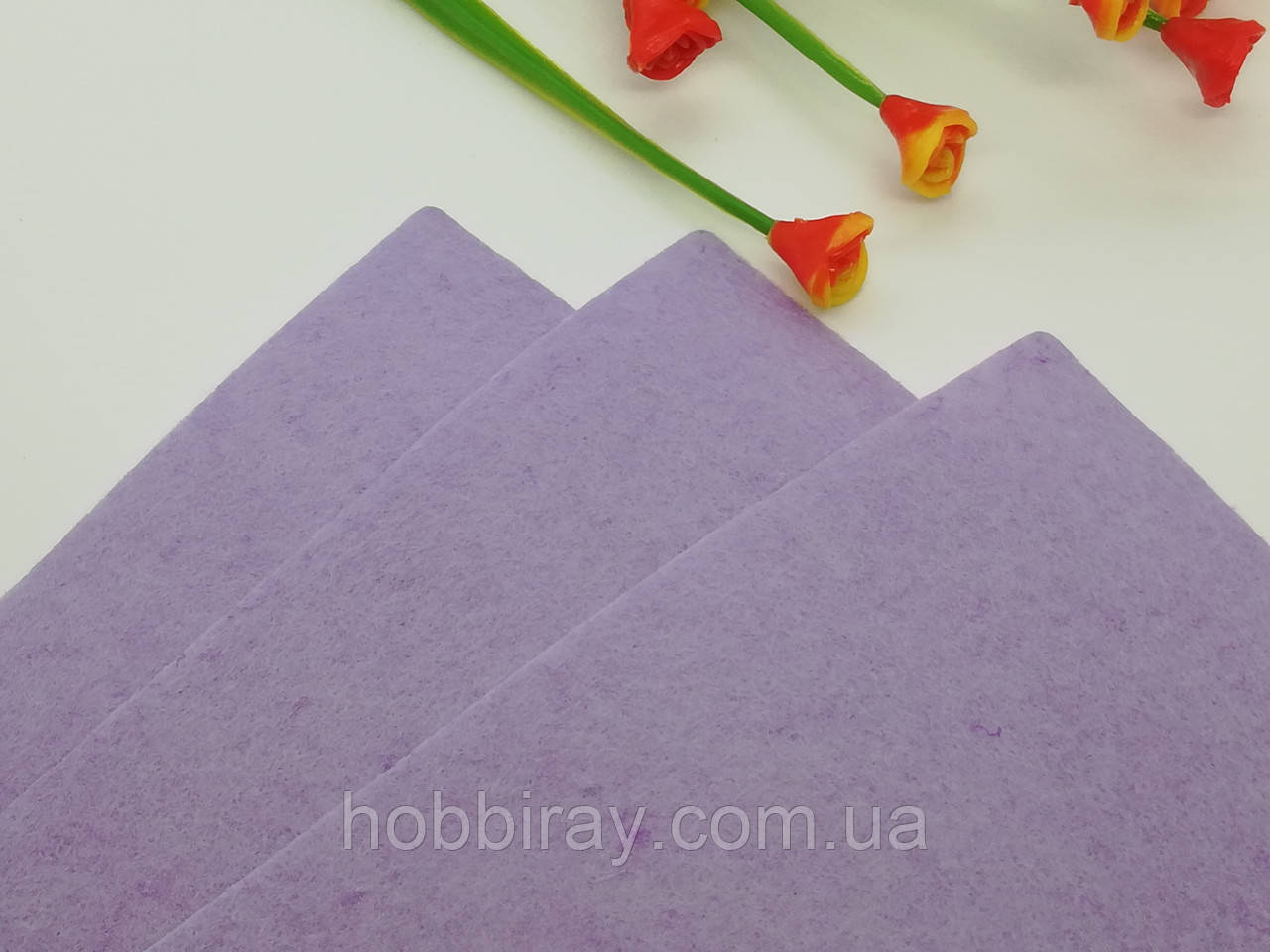 Фетр жорсткий. 1 мм. 30*20 см. Колір бузковий.