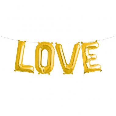 Гірлянда фольгована золото "Love, кохання" 50см УП.
