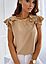 Жіноча блуза з рукавом-воланом, розміри 42-48, у кольорах, фото 3