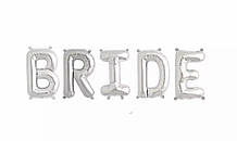 Фольгований напис "BRIDE" срібний 40"