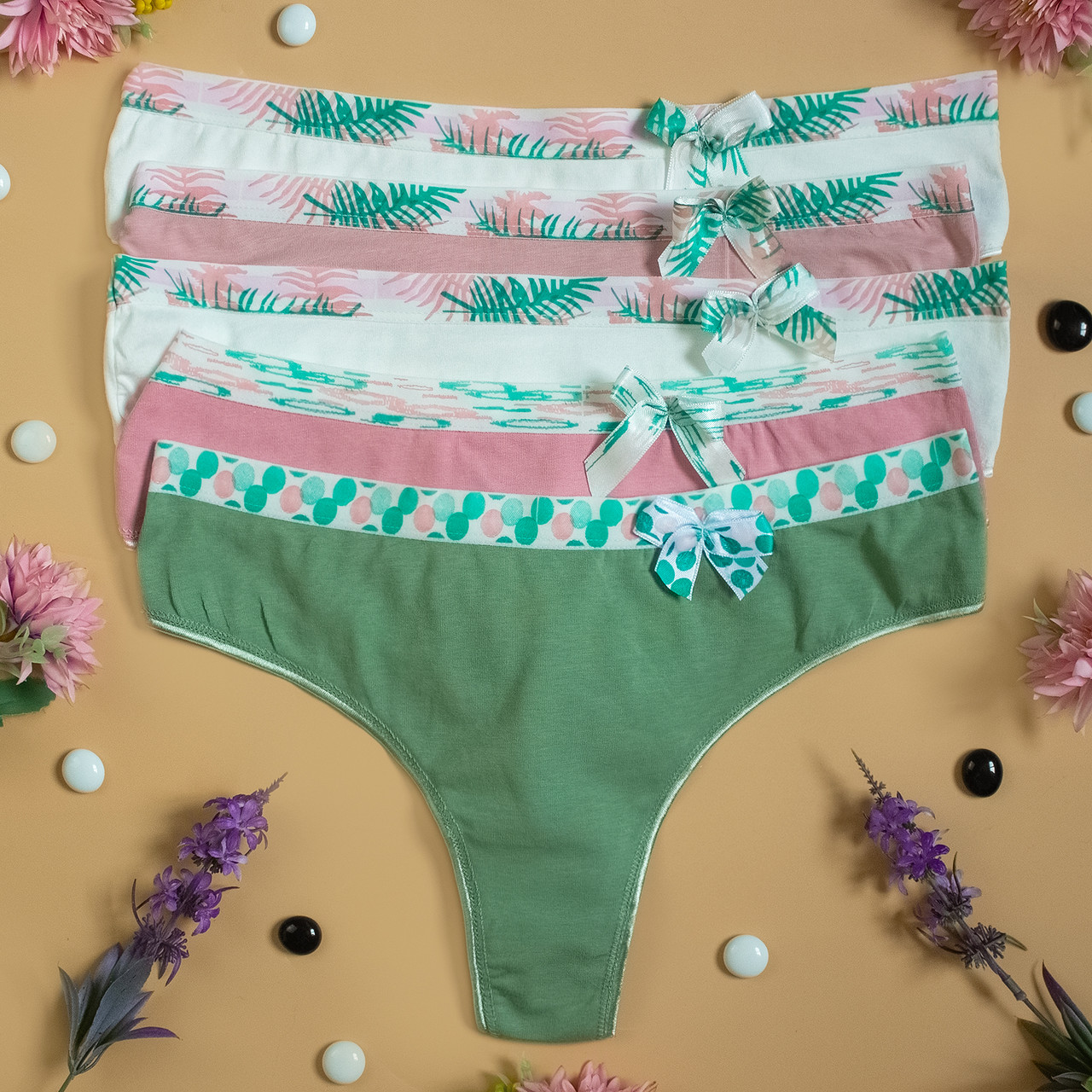 Труси жіночі стринги Nicoletta Туреччина батал  3XL | 5 шт., фото 1