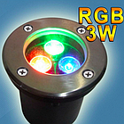 Вуличний тротуарний світильник LED 3 Вт LM12 RGB кольоровий, фото 4