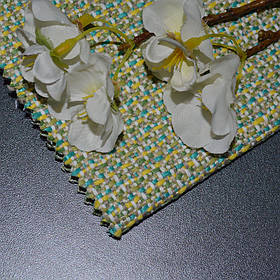 Вулична тканину для меблів рогожка Мадера (Madera) салатового кольору