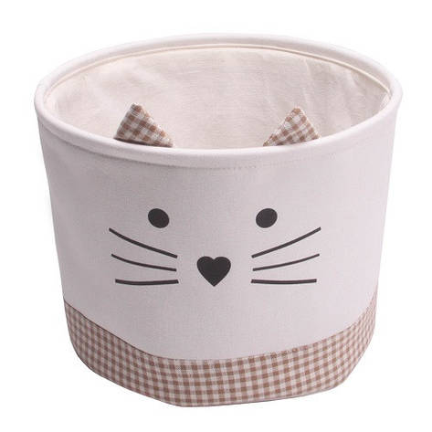Кошик текстильний "Кошеня", 32х25 см, білий/бежевий, CEW-01, фото 2