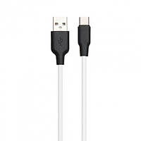 Кабель USB - Type-C Hoco X21 Plus Silicone 3A 2m Black-White