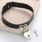 Чокер, ремінець із підвіскою серце та ключиком, фото 2