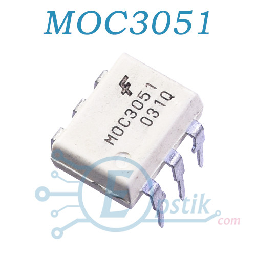MOC3051, оптопара із симічним виходом 600 В, DIP6