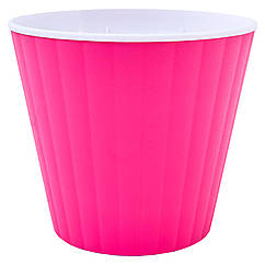 Вазон Ібіс круглий подвійний 13х11.2 см 0.86 л рожевий-білий Алеана