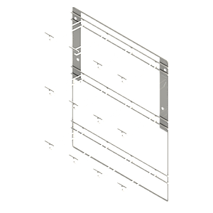 Торговий дисплей з секціями кронштейнів з цінникоутримувачами