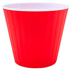 Вазон Ібіс круглий подвійний 13х11.2 см 0.86 л червоний-білий Алеана