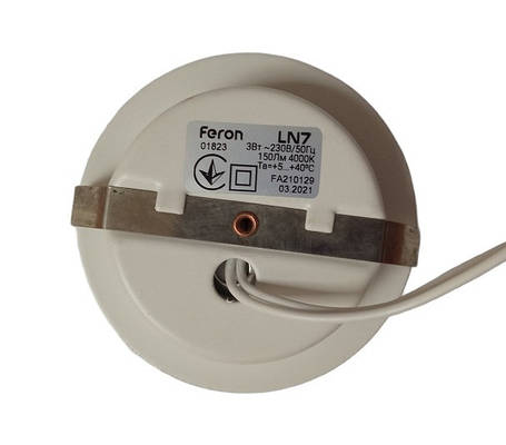 Світлодіодний меблевий світильник Feron LN7 3W 4000K білий 220V (врізний) Код.55134, фото 3
