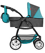 Коляска для ляльок 2 в 1 Carrello Avanti 9662 Middle Blue Бірюзовий, фото 4