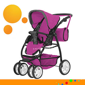 Коляска для ляльок 2 в 1 Carrello Avanti 9662 Rose Red Рожевий