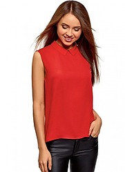 Жіноча блуза без рукавів, розміри L-XXXL, кольору чорний, червоний