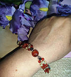 Ніжний браслет із натуральним сердоликом і цитринами, фото 6