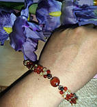 Ніжний браслет із натуральним сердоликом і цитринами, фото 7