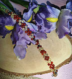 Ніжний браслет із натуральним сердоликом і цитринами, фото 2