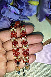 Ніжний браслет із натуральним сердоликом і цитринами, фото 9