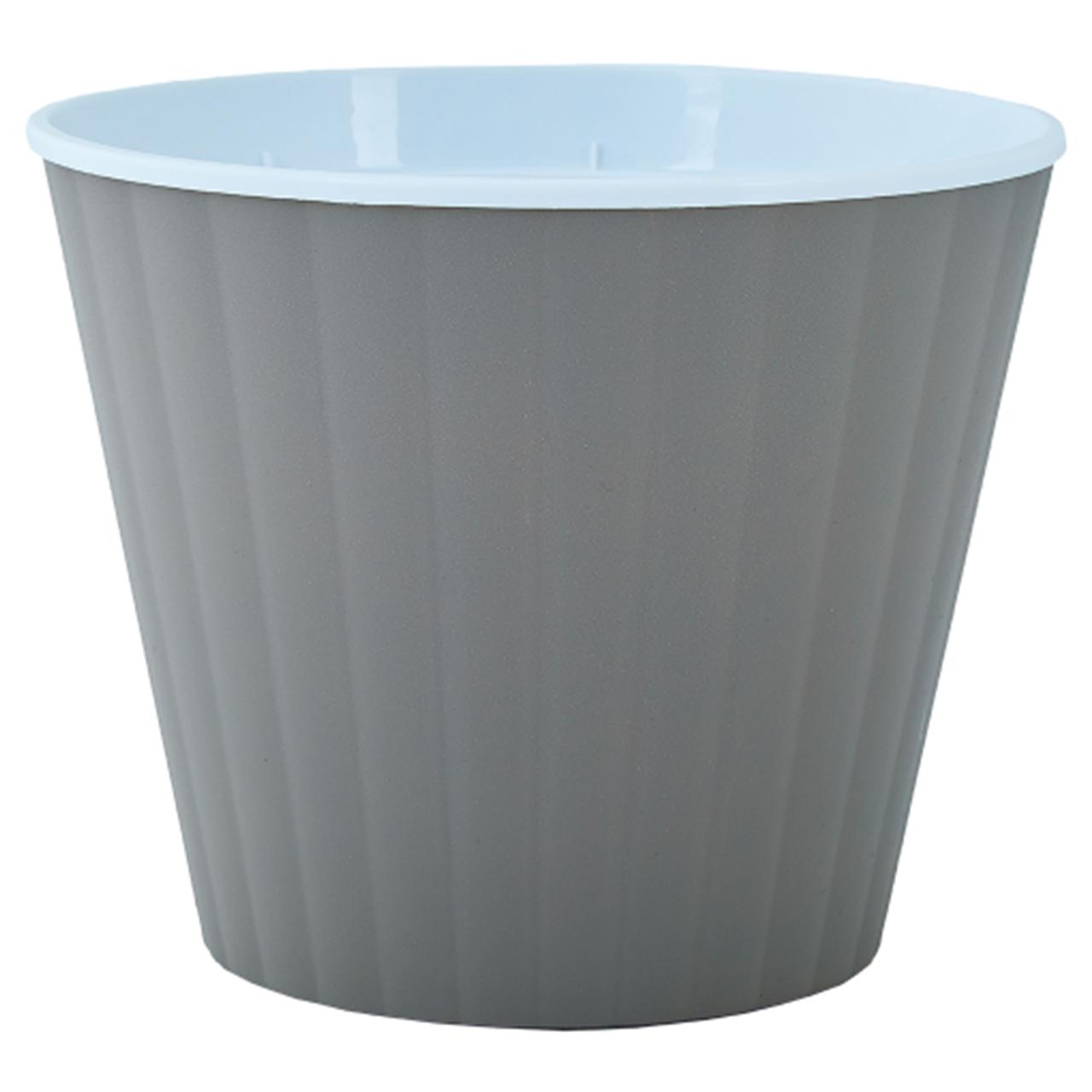 Вазон Ібіс круглий подвійний 13х11.2 см 0.86 л какао-білий Алеана, фото 1