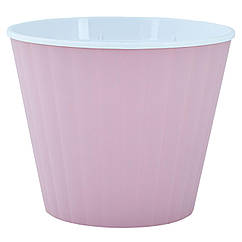 Вазон Ібіс круглий подвійний 13х11,2 см 0,86 л фрезія-білий Алеана