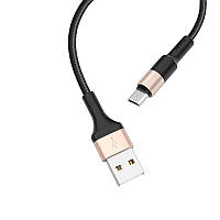 HOCO X26 USB AM на Micro 1м Black&Gold