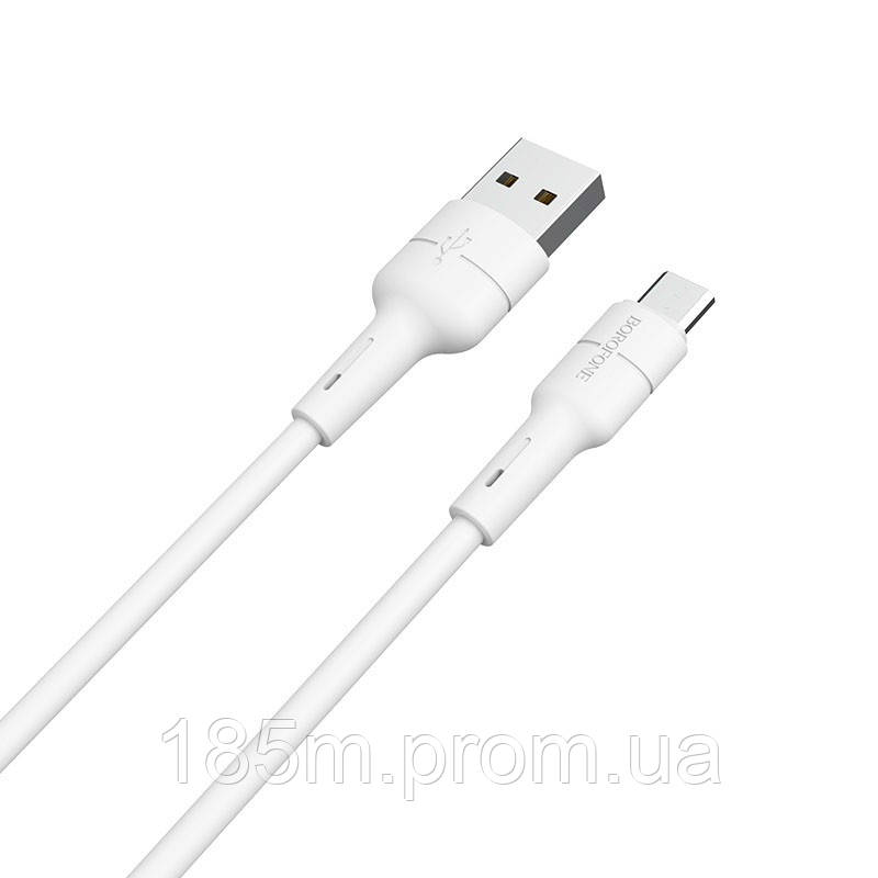 BOROFONE BX30 USB AM на Micro Silicone 2,4A 1m white