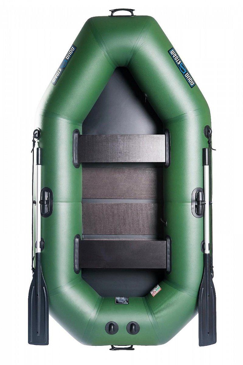 Човен надувний з ПВХ човен Aqua Storm ST 240 C гребний човен для риболовлі 2-місний сланевий настил