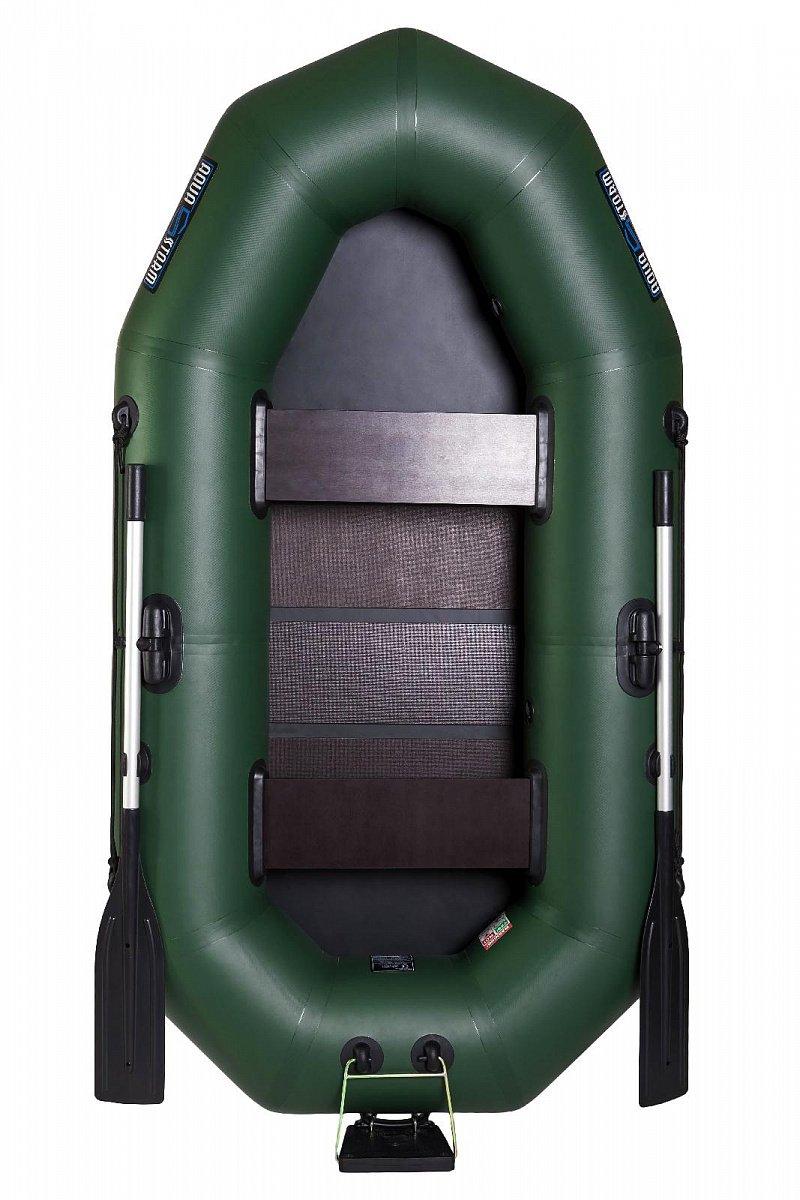 Човен надувний з ПВХ човен Aqua Storm MA 240 C PT гребний човен для риболовлі 2-місний сланевий настил пластиковий транець