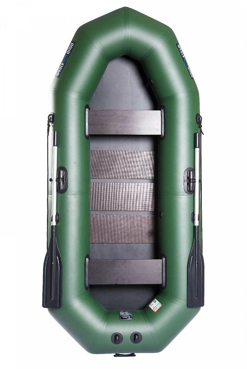 Човен надувний з ПВХ човен Aqua Storm MA 260 гребний човен для риболовлі 2-х місний сланевий настил